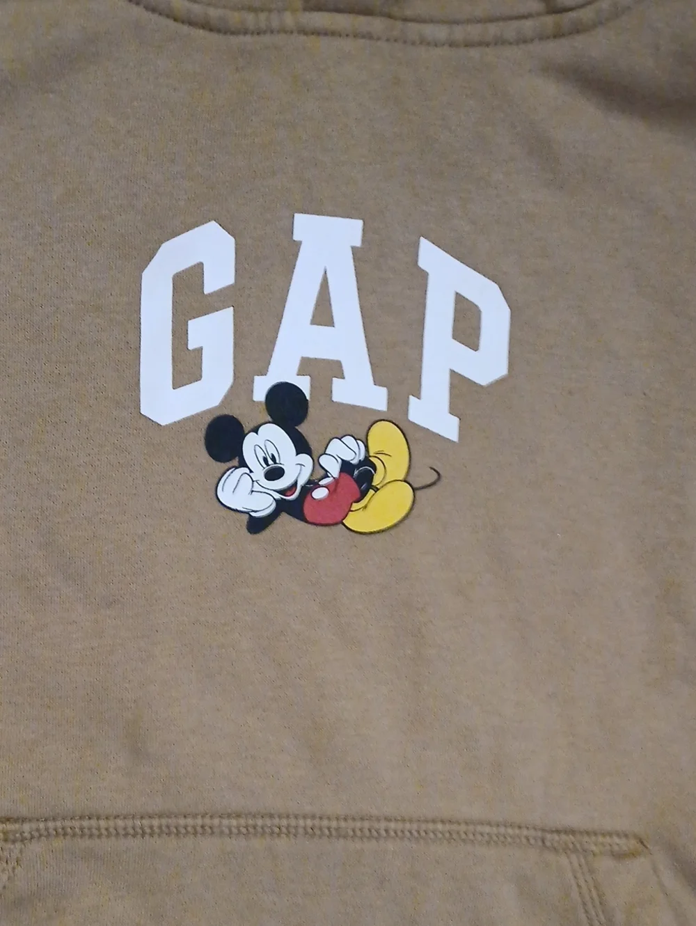 GAP Kids' Tan Mickey Mouse Logo Hoodie